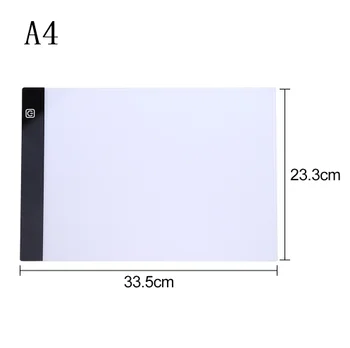 Tablety digitálne LED grafik Tenké Umenia Vzorkovníka Maľovanie na rysovaciu Dosku Light Box Sledovanie Tabuľka Pad Tri úrovne, Hračky, Darčeky