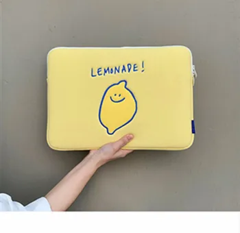 Tabuľka prípade 2020 zimné kórejský iny nika dizajn citrón vyšívanie písmen tabletu iPad notebook taška skladovanie taška 11/13/15inch
