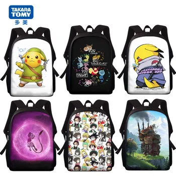 TAKARA TOMY Anime Pokémon Školské tašky Pikachu Mochila Školský Batoh Dievča Chlapca, Batoľa Taška Deti Roztomilý Kvalitné Školské tašky