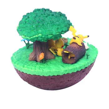 TAKARA TOMY Pokemon Vrecku Monštrá Pikachu Obrázok Elf Bábika Ploche Dekorácie Scény Hračky Akcie Obrázok Deti Darčeky