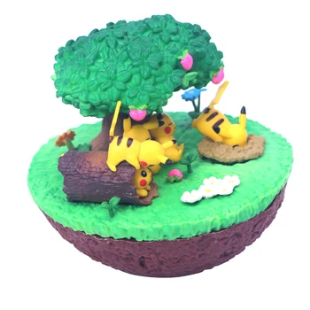 TAKARA TOMY Pokemon Vrecku Monštrá Pikachu Obrázok Elf Bábika Ploche Dekorácie Scény Hračky Akcie Obrázok Deti Darčeky