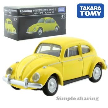 Takara Tomy Tomica Premium Č. 32 Volkswagen Typ I Model Auta Zberateľstvo Diecast Miniatúrne 1/58 Chrobák Plesne Hot Pop Hračky Pre Deti