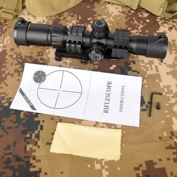 Taktické 1.5-4x30 Tri-svetelné Červená Zelená Modrá Mil-dot Reticle Puška Rozsah riflescope Pohľad