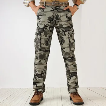 Taktické Nohavice Muž Camo Jogger Bežné Mužov Cargo Nohavice Bavlna Nohavice Combat SWAT Armády Vojenské Bavlna Veľa