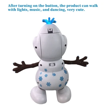 Tanec Snehuliak Olaf Robot S Led Hudba Baterku, Elektrický Akcie Obrázok Modelu Deti Hračka Animatronics Figúrka