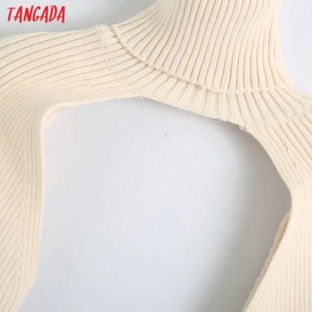 Tangada 2020 auutmn zimné ženy turtleneck sveter vintage dámy krátke štýl pletené jumper topy BE138