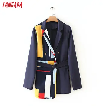Tangada kórejský štýl ženy fashion stripe patchwork sako vrecku elegantné office lady práce sako vyhovovali 7Y02