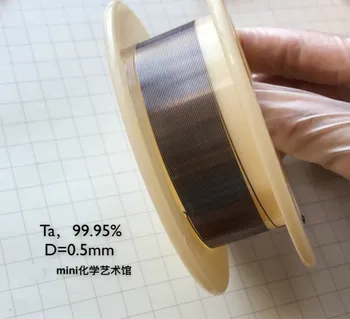 Tantal, tantal drôt, kovové tantal drôtu, Ta 99.95%, priemer 0,5 mm, dĺžka 100 cm / 1 balík.