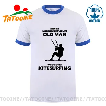 Tatooine, Nikdy Nepodceňujte Starý Muž, Ktorý Miluje Kitesurfing T shirt Narodil v Kite Tees Kiteboard Darček T-shirt Kitesurfer tričko