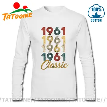 Tatooine, Retro 1960 Oblečenie Vintage Classic 1961 T Shirt mužov Dlhý Rukáv Narodeniny Narodil sa v roku 1961 T-Shirt Zábavné Vyrobený v roku 1961 Tees