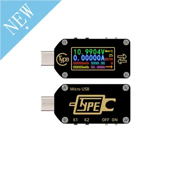TC66 TC66C Typ-C Farebný LCD Displej USB Voltmeter Ammeter Napätie Prúd Meter Multimeter Batéria PD Rýchle Nabitie Energie USB Teste