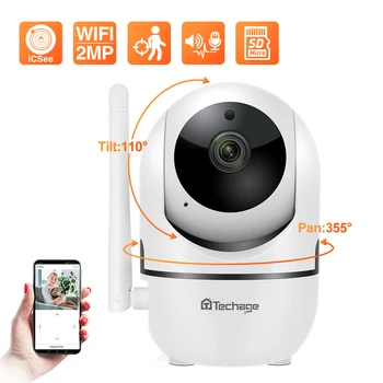 Techgae 1080P HD IP Kamera WiFi Dieťa P2P s Monitorom a Cloud Mini Bezdrôtovej Auto MotionTracking Video Ochranný Dohľad