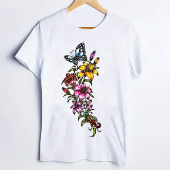 Tees pre Ženy Leopard Tlač Motýľ 90. rokoch Štýl Jar Vintage Móda, Dámske Oblečenie, Slečna, Topy Oblečenie Žien T T-Shirt