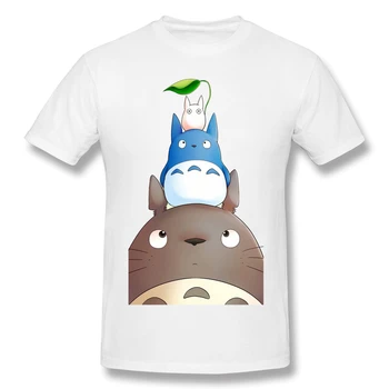 Temperamentný 4 T Tričko Biele Totoro vytlačené Tričko v Lete veľké TShirts