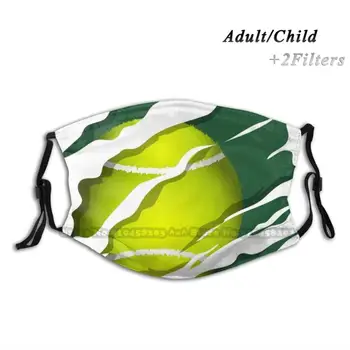 Tenis Produkt , Tenis Čaj , Tenisový Loptičku Tlač Custom Design Pre Dieťa Dospelá Maska Proti Prachu, Filter Tlač Umývateľný Masku Na Tvár