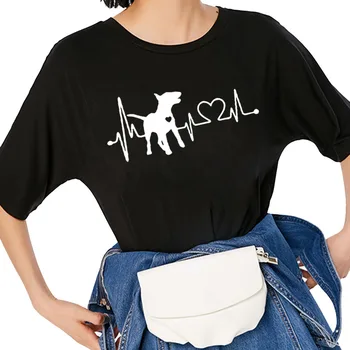 Tep anglický Bull Teriér, Pes Harajuku T Shirt Funny T-shirt Ženy Oblečenie Bežné Krátky Rukáv Topy Tees Plus Veľkosť