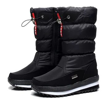 Teplé plyšové č-sklzu snehu ženy topánky 2021 pevné zip polovici teľa zimné topánky, ženy, topánky roud päte topánky platformu žena botas mujer