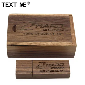 TEXT MI Zuhoľnatie bambusové orech drevené+políčka LOGO usb flash disk 4 GB 8 GB 16 GB 32 GB, 64 GB usb 2.0 fotografie dar U