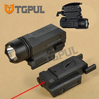 TGPUL Red Dot Laserový Zameriavač Taktické Airsoft Zbraň Baterka Combo LED Taktické zbrane Pochodeň pre 20 mm Železničnej Glock 17 19 18C 24 P226