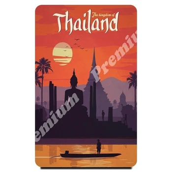 Thajsko suvenír magnet vintage turistické plagát