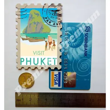 Thajsko vinyl so suvenírmi magnet vintage turistické plagát