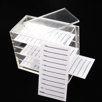 THINKSHOW 5 Vrstiev Rias Rozšírenie Úložný Box Akryl Palety Organizátor pre Predĺženie Rias Transparentné Úložný Box
