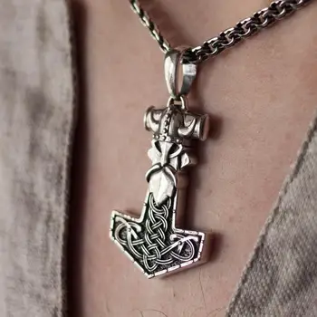 Thor je Kladivo Mjöllnir Nehrdzavejúcej Ocele s Príveskom, Thors Mjolnir Viking Náhrdelník Pohanské Amulet Šperky