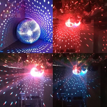 Thrisdar Dia25CM 30 CM Reflexné Sklo Rotujúce Disco Zrkadlo Loptu S Motorom & 10W RGB Pinspot Lúč Domov Party stage Lampy