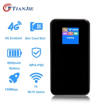 TIANJIE Power Bank Prenosné Vreckové Hotspot 4G Wifi Router Lte Bezdrôtový Mini Mobile Wifi Auto 3G, 4G Odomknutý S Slot Karty Sim