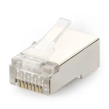 Tienený RJ45 Konektor, CAT5E CAT6 Krimpovacie Ethernetový Konektor STP 8P8C Modular Crystal Head Sviečky 100 Ks