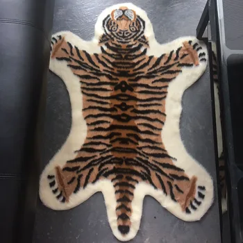 Tiger vytlačené koberec Imitácie zvierat mat faux koža Non-Slip Mat Obývacia izba, spálňa Protišmykové rohože koberec