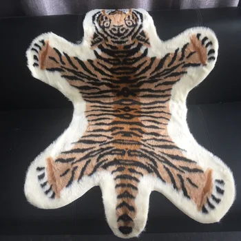 Tiger vytlačené koberec Imitácie zvierat mat faux koža Non-Slip Mat Obývacia izba, spálňa Protišmykové rohože koberec