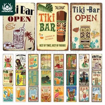 Tiki Bar Stenu Dekor Kov Prihlásiť Doska, Kov Lete Tiki Prihlásiť Plechu pre Tiki Bar, Beach Bar Dekoratívne Železa Maľovanie