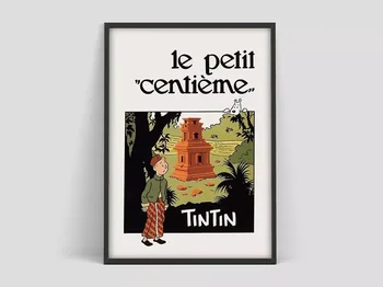 Tintin Plagát, Tintin Herg Art Výstava, Plagát, Tintin Karikatúra tlače, Herge Karikaturista plagát, Ročník Tintin Kreslených