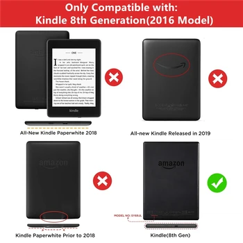 Tlač puzdro pre Amazon Kindle 8. SY69JL 2016 Model Van Gogh Dizajn Kože Flip puzdro Smart Cover pre Tablet Pokrytie E-book obal pre Kindle 8.