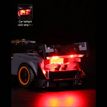 Tlačidlo Batérie Powered LED Osvetlenie Kit for Speed Majstrov McLaren Senna 75892 (LED Zahrnuté Len, Č Kit) - Klasickej Verzii