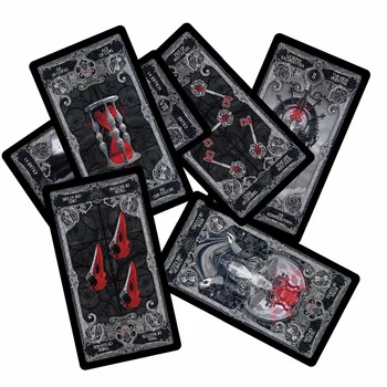 Tmavé tarot karty paluby anglicky španielsky francúzsky verzia tajomstvo veštenie kartová hra pre ženy, doskové hry, 78 kariet