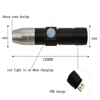 TMWT Ľahký 365Nm UV LED Baterka USB Nabíjateľné Ultrafialové Troch Svetla na Jade fluorescenčná detekcia