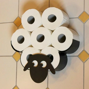Toaletný Držiteľ Sheep Wall Mount Black Metal Toaletný Papier Na Wc Tkaniva Skladovanie