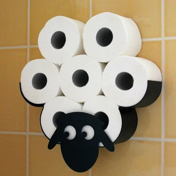 Toaletný Držiteľ Sheep Wall Mount Black Metal Toaletný Papier Na Wc Tkaniva Skladovanie