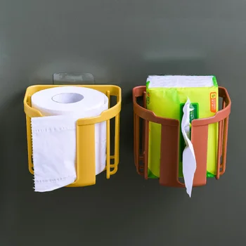 Toaletný Papier Kôš na Stenu Duté-vyrezávané Dizajn Odvodnenie Vetranie Kúpeľňa úložná Polička Non-úder