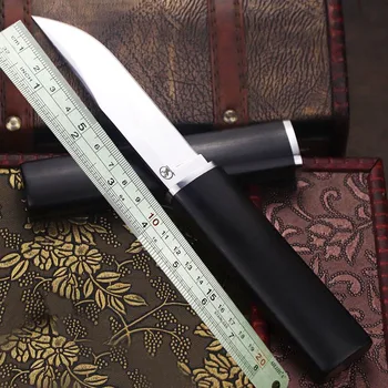 Tokai Eben Samuraj D2 Ocele Zrkadlo Nôž Vákuové Tepelné spracovanie 58-61HRC Super ostré taktický Nôž zber Samuraj nože