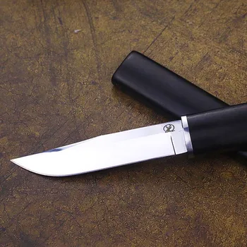 Tokai Eben Samuraj D2 Ocele Zrkadlo Nôž Vákuové Tepelné spracovanie 58-61HRC Super ostré taktický Nôž zber Samuraj nože