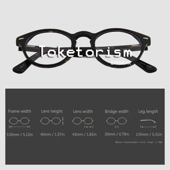 Toketorism acetát okuliare vintage okrúhle okuliare rámy pre mužov, ženy, predpis okuliarov, rám