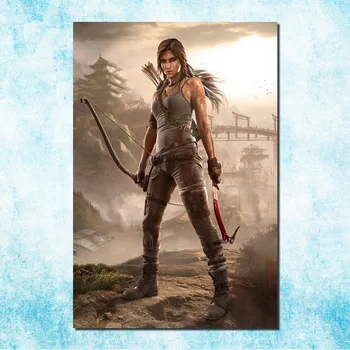 Tomb Raider Lara Croft Umenie Hodváb Plátne, Plagát, Tlač 13x20 24x36 Palcov Nové Hry Stenu Obrázok Domov Izba-5
