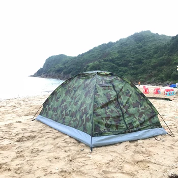 TOMSHOO Vonkajšie Kamufláž Plážový Stan Camping Stan pre 2 Osoby, ktorá jediná Vrstva polyesterová tkanina Stany PU1000mm Travel Cestovná Taška