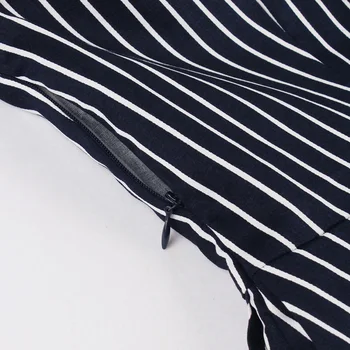 Tonval tmavo Modré Tlačidlo Predné Prekladané Vintage Oblečenie Bavlnené Šaty pre Ženy 2020 Vysoký Pás Elegantný Vreckový Skladaný Midi Šaty