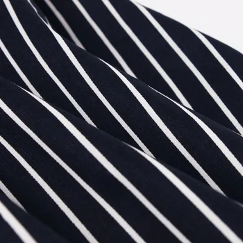 Tonval tmavo Modré Tlačidlo Predné Prekladané Vintage Oblečenie Bavlnené Šaty pre Ženy 2020 Vysoký Pás Elegantný Vreckový Skladaný Midi Šaty