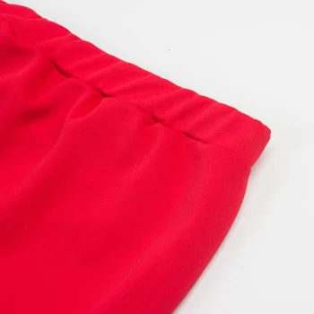 Tonval Vintage Červená Bodycon Prehrabať Lem Fishtail Šaty Žien Kvetinový Tlač Okolo Sexy Party Elegantné Šaty Dve Kus Midi Šaty