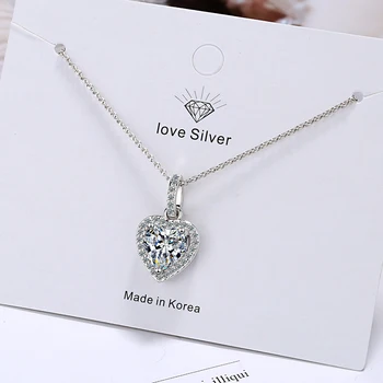Top kvalita 925 sterling silver navždy láska srdce veľkého jednotného cz kúzlo prívesok náhrdelník elegantných šperkov pre ženy lady valentine